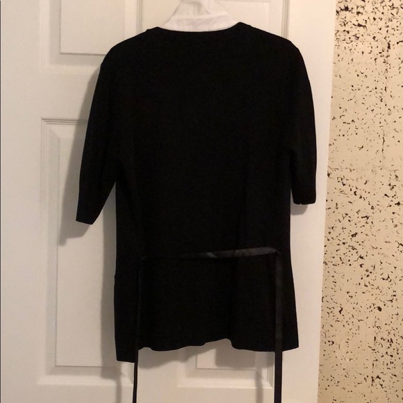 White/Black Quarter sleeve collar top - Picture 4 of 6